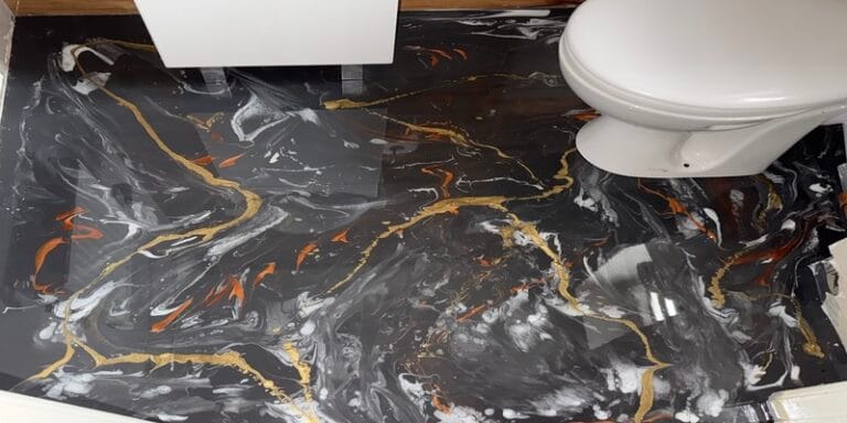 Modern epoxy resin bathroom floor in Bristol