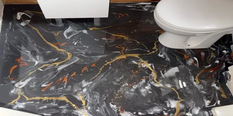 Modern epoxy resin bathroom floor in Bristol