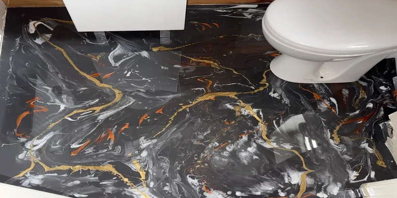 Modern epoxy resin bathroom floor in Bristol
